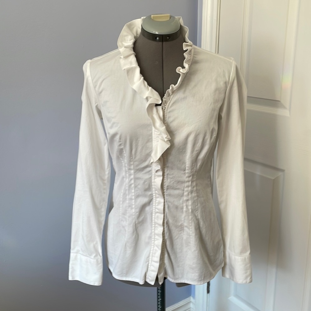 Ruffled cotton blouse